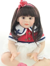 High Qulity Doll Toys of 24 inch Toddler Doll Reborn Fridolin with Girl Lace Dress & Stripe Headband as Girls Birthday Gift