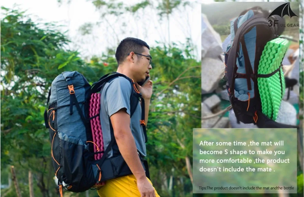 3F UL Gear Water-resistant Hiking Backpack Lightweight Camping Pack Travel Mountaineering Backpacking Trekking Rucksacks 40+16L