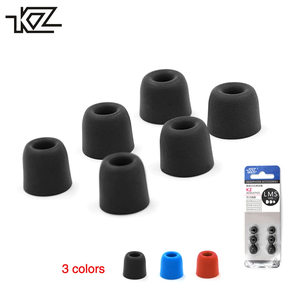 

KZ 3Pairs(6pcs) 5mm Noise Isolating Memory Foam Ear Tips Ear Foam Eartips For In Ear Earphone Earbuds Headset For KZ AS10 BA10
