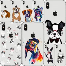 Чехлы для телефонов, чехлы для iphone X, XR, XS, MAX, 8, 7, 6, 5, 4, силиконовый чехол с изображением Бостонского терьера, собаки, розы