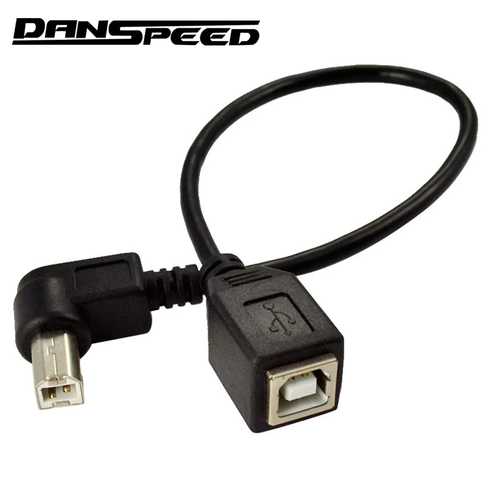 Danspeed USB 2 0 B Женский Джек под прямым углом штекер Кабель питания Шнур короткий