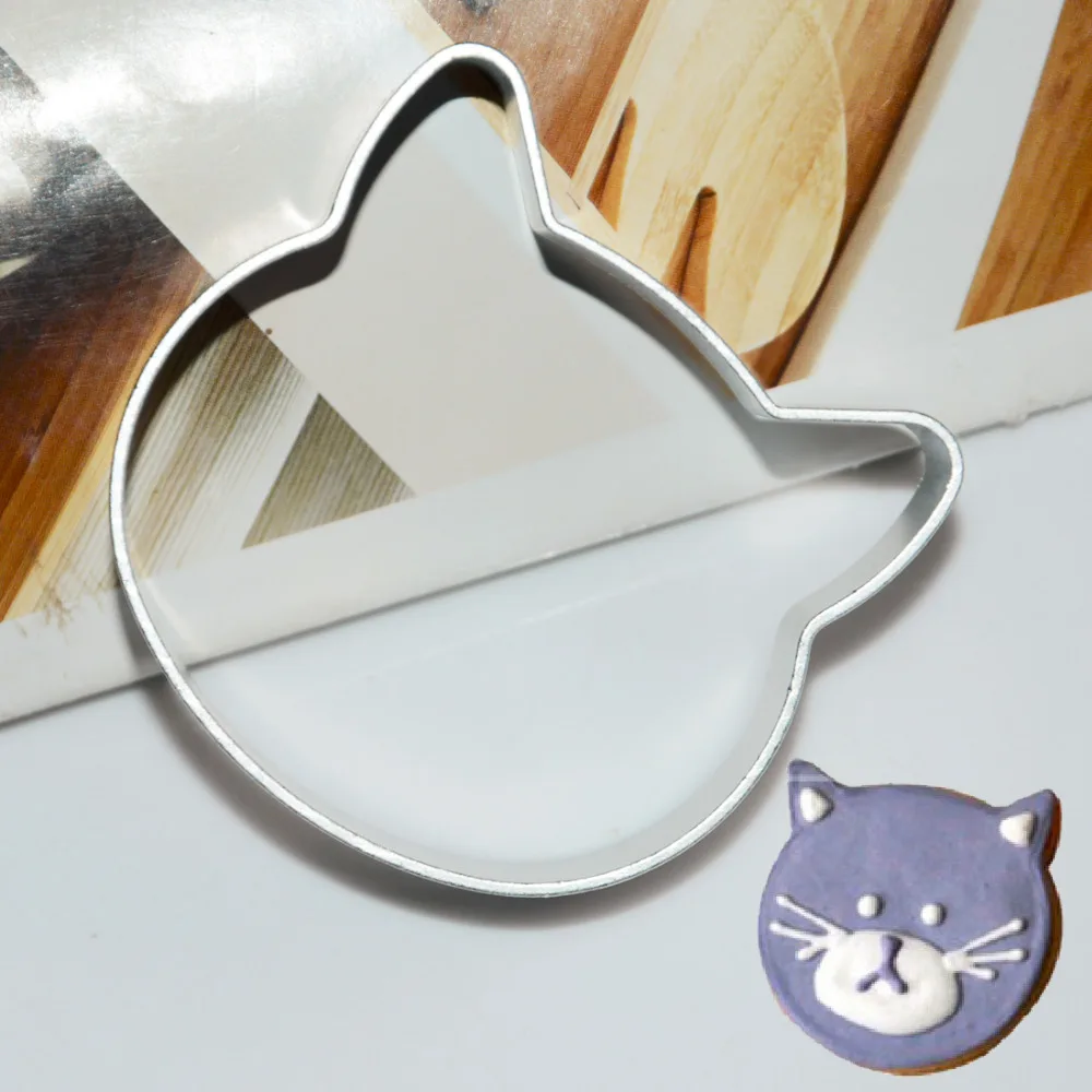 

Specialized Metal Alloy Cat Head Shaped Fondant Cookie Cake Sugarcraft Plunger Cutter Cookie Cutter