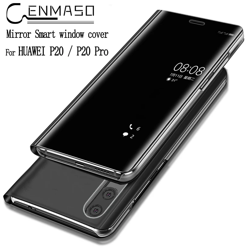 

P20 Pro Original Clear View Smart Windows Cover for HUAWEI P20 Pro Case Mirror Flip Leather Stand Case for HUAWEI P20 Case Cover