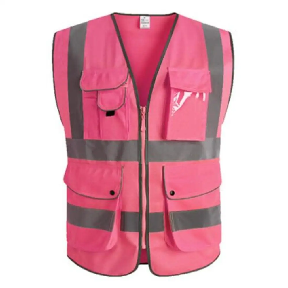 

Pink Safety Vest for Women Hi Vis Multi-Pocket Reflective Vest-Size XS S M L XL XXL 3XL