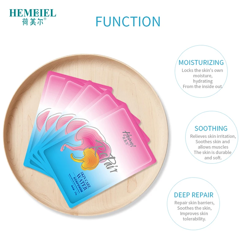 HEMEIEL Sunburn Repair Face Mask Soothing Skin Care Anti Redness Dryness Moisturizing After Sun Repair Korean Facial Mask