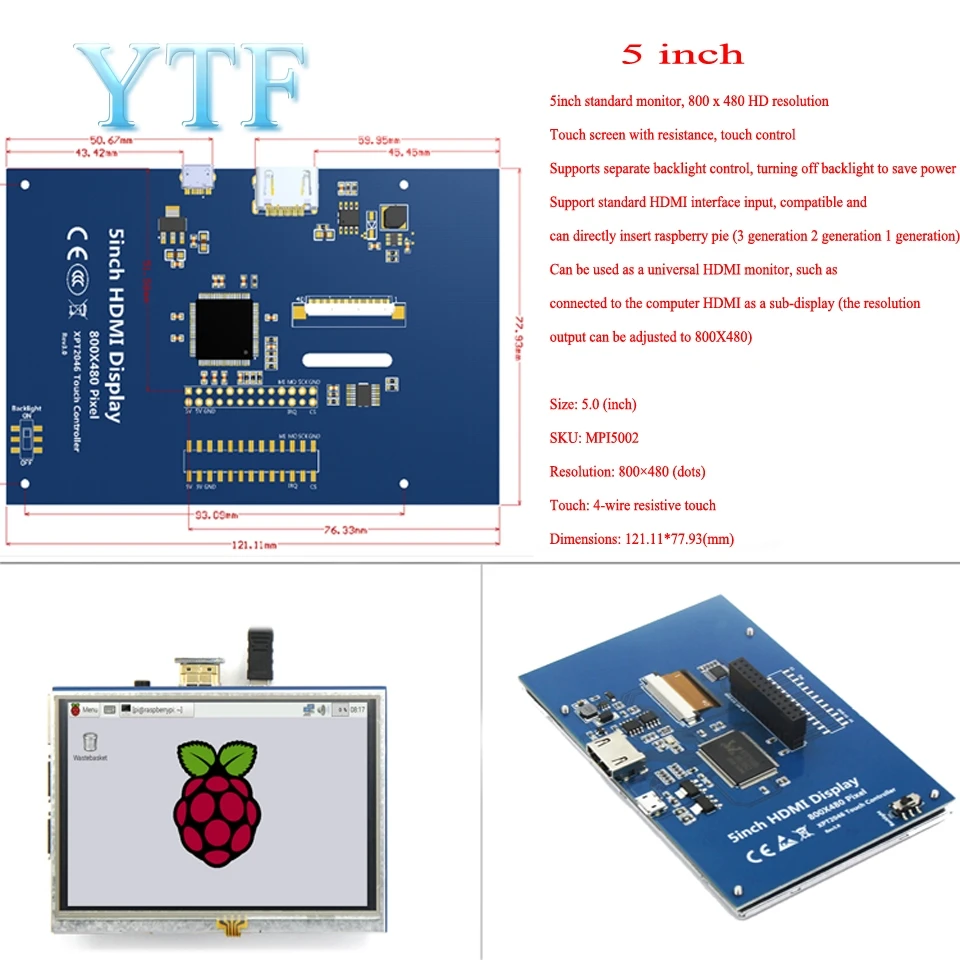 Дешево Raspberry pi 3B + 4 B 3,2 3,5 5 7 10,1 дюймов сенсорный экран HDMI ЖК дисплей дисплейный модуль Поддержка Raspberry Pi 2 3 B + 4 ЖК экрана