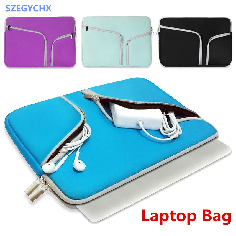 

Laptop Sleeve For Macbook Pro Air Retina 11 12 13 15 inch new Notebook Bag Pouch Double Pocket Zipper A1706 A1707 A1770 A1932