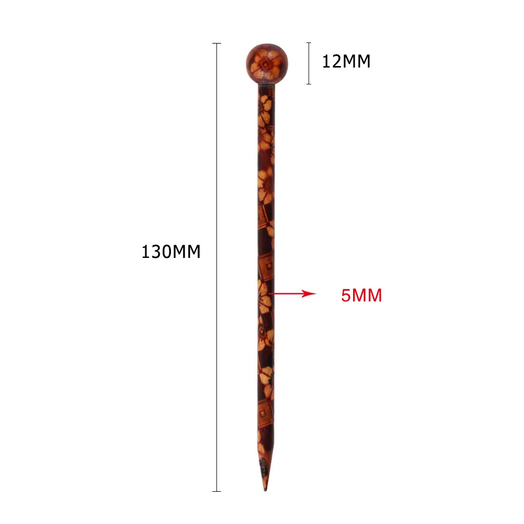 6 Pcs Retro Hair Sticks Printed Wood Hairpin Wooden Hairpin Needle Headdress Handmade Chinese Chopstick Style Hair Jewelry