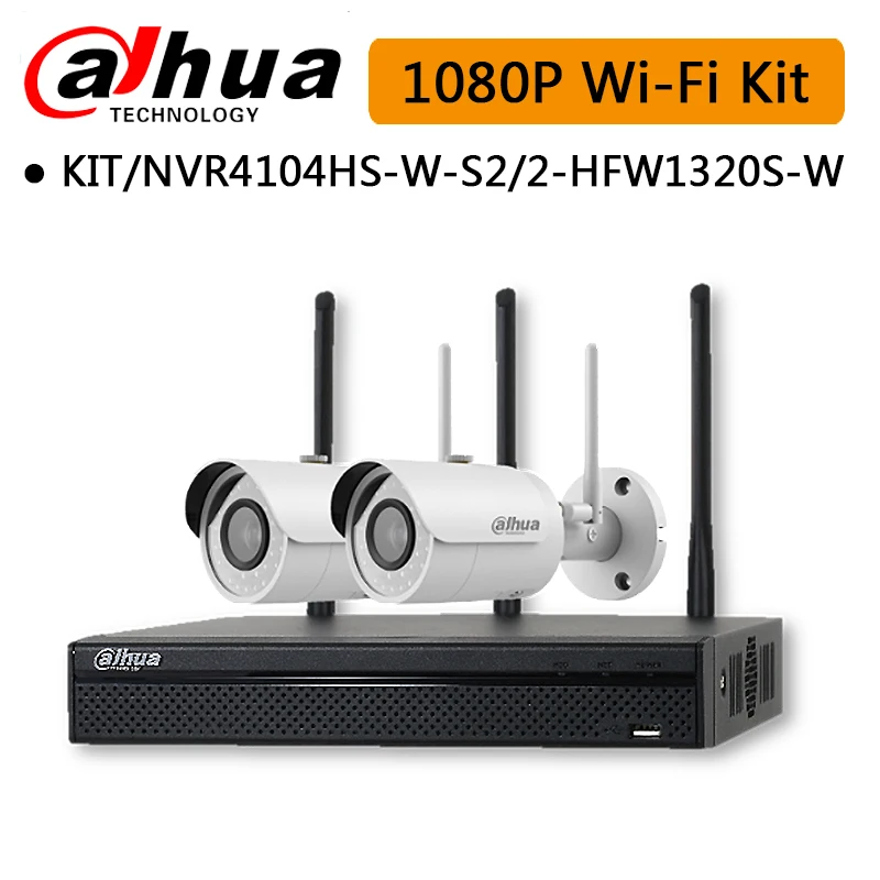 Original Dahua 1080P wifi NVR Kit IP Camera Kit NVR4104HS W S2 3MP