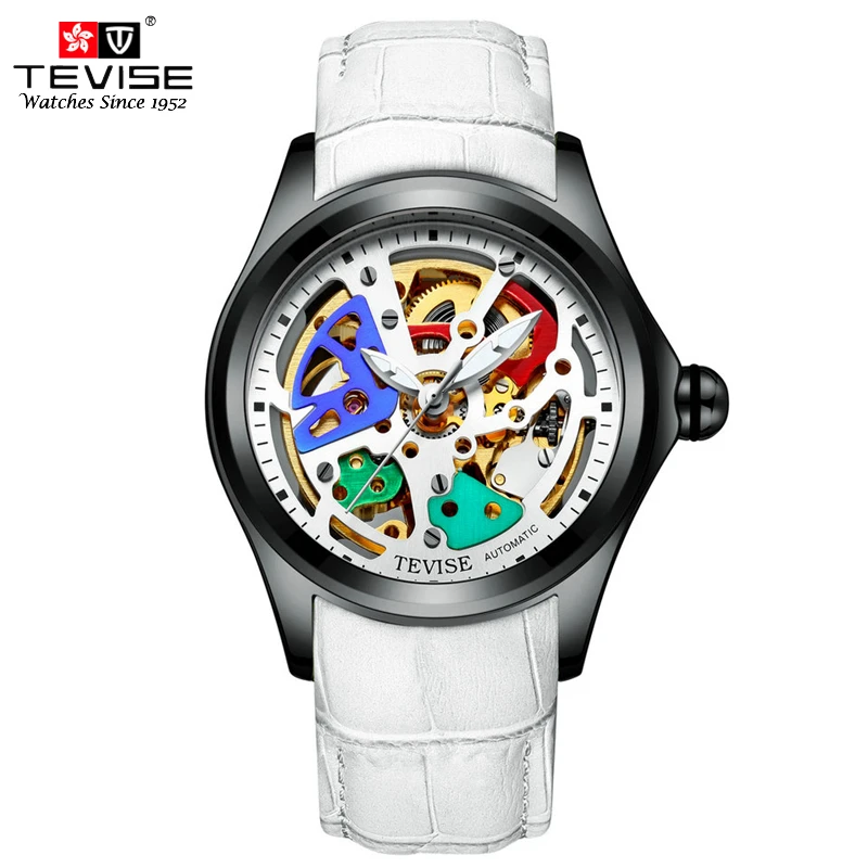 

TEVISE Mens Watches Top Brand Luxury Automatic Self Wind Watch Men Mechanical Watches Waterproof Skeleton Luminous Wriswatches