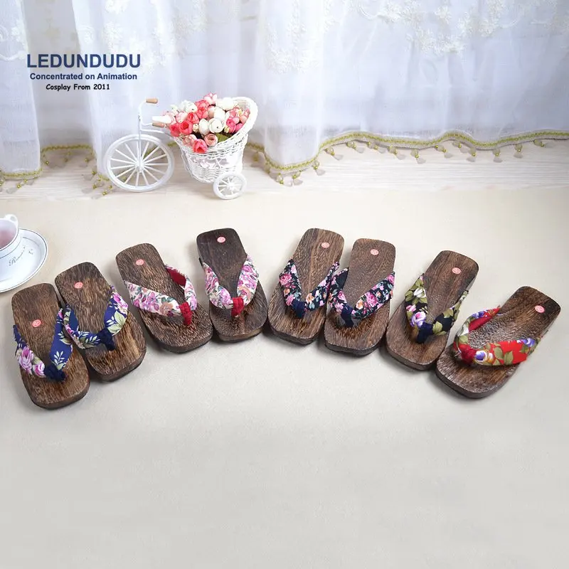 Fashion Japan Style Anime Cosplay Shoes Summer Flip Flops Warrior Clogs Kid Children Geta Sandals for Halloween Party (9)