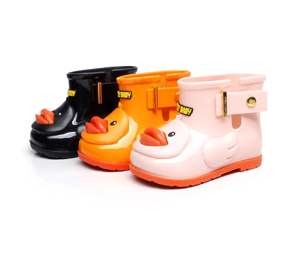 Детские ботинки мини-сед с изображением утки, дизайн резиновые сапоги для девочек; силиконовая обувь для мальчиков короткие резиновые сапоги Водонепроницаемая Обувь Детские ботинки
