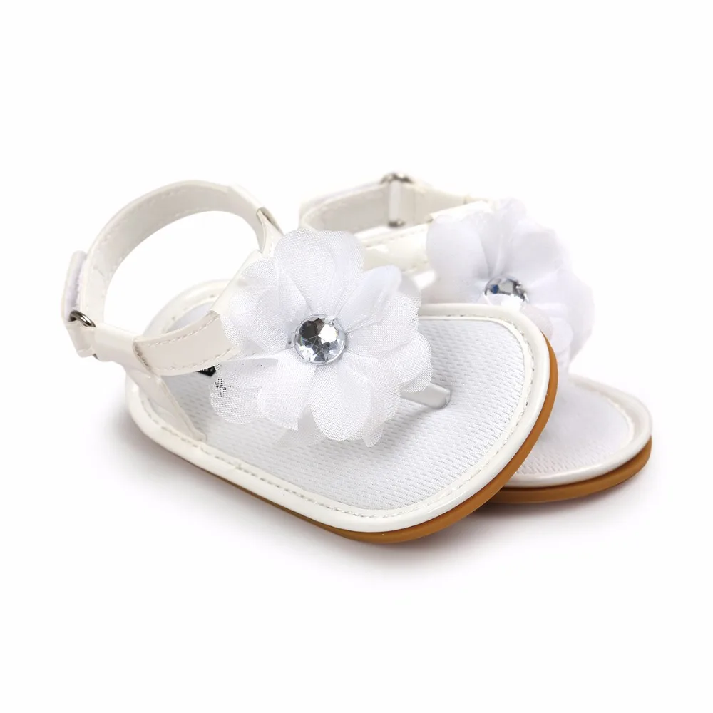 Delebao Дизайн Стиль для маленьких девочек зажим обувь с большими цветами босоножки для 0-18 месяцев