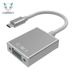 Новинка 2017 года USB 3,1 Тип C USB-C женщин адаптер VGA кабель, металлический корпус конвертер для Macbook 12 дюймов Chromebook Pixel lumia 950XL