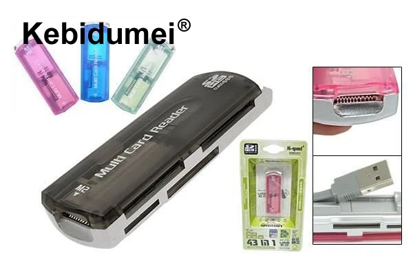 5 шт. USB 2.0 все в 1 memory stick Multi Card Reader RS-MMC MS SD MMC SDHC MiniSD XD карты для Win XP 7 8 Vista Mac OS