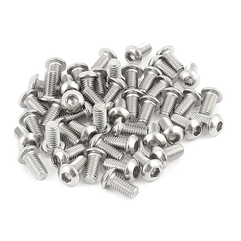 

Promotion! M6x12mm Stainless Steel Hex Socket Button Head Screws 50 Pcs