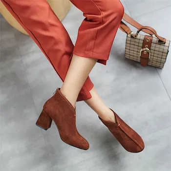 

Dilalula Genuine Kid Suede Short women's Boots Autumn Winter Fashion Retro High Quality Ladies Shoes Female Ankle Boots 33 42