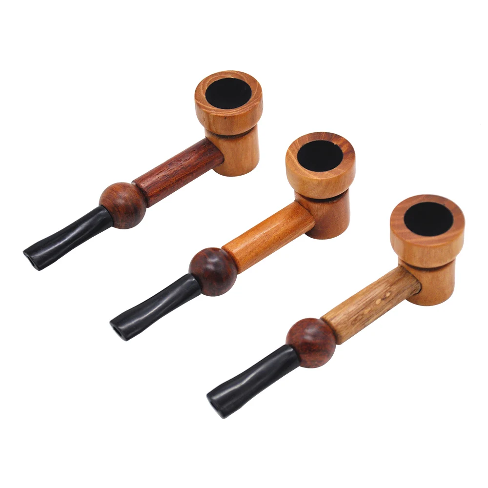 

Handmade Ebony Wood Pipe Smoke Pipas Wooden Smoking Pipe Tobacco Pipe Accessories
