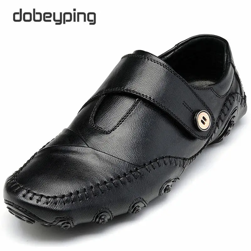 

New Men's Casual Loafers Real Leather Man's Driving Flats Slip On Male Fashion Shoes Man mad Moccasins Low Shoe Large Size 38-47