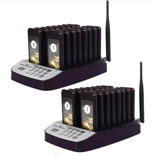 

32 pcs Restaurant Pager Wireless Call System Paging Queuing Coaster 999 CH with 16 Call Coaster Restaurant Equipment