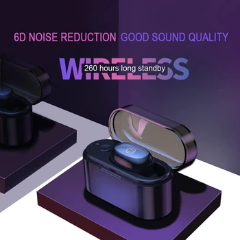 

Wireless Bluetooth 4.1 Earphone Invisible Earbud In-Ear Single Headset with Charge Box Mini Sports Portable Earphones with Mic