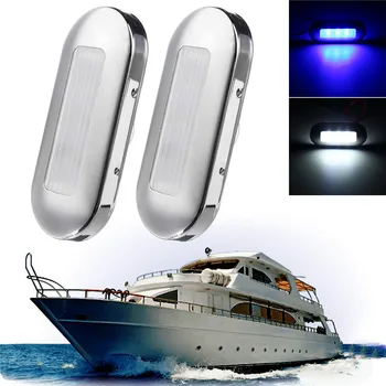 

2pcs Stainless Steel DC12V Ship Lights 0.5W LED Marine Boat Yacht Anchor Stern Light Blue/White Waterproof IP67