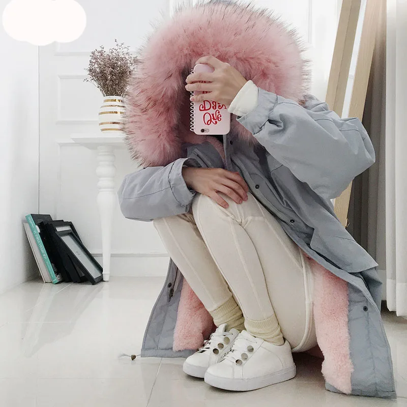 Faux Ciel Taille Fourrure De Coton Col Épaississent Bas 2018 Vers Vêtements Réglable Femelle Le Renard Mince Manteau D'hiver Femmes Veste Parka Pu Mode HE2D9WI