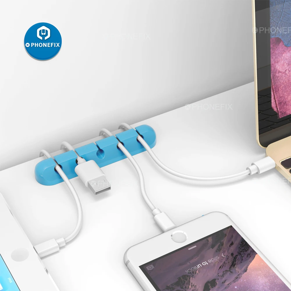 Desktop USB Cable Cord holder management clip (2)