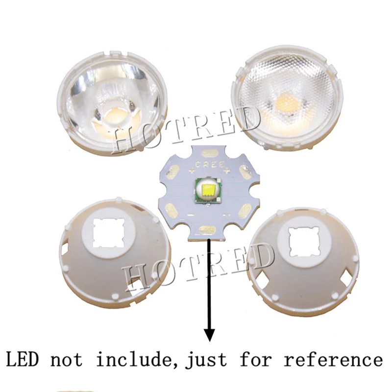 10-100pcs LED 렌즈 5050 XML XML2 XHP50 다이오드 LED 칩 광학 렌즈 21mm 32mm 흰색 홀더 10/25/45/60도 반사경 콜리메이터