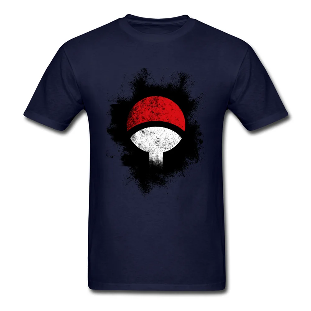 

Sasuke Uchiha T-shirt Clan Logo T Shirt Naruto Friend Tshirt Vintage Tee Printed Tops Short Sleeve Dark Blue Clothes Cotton