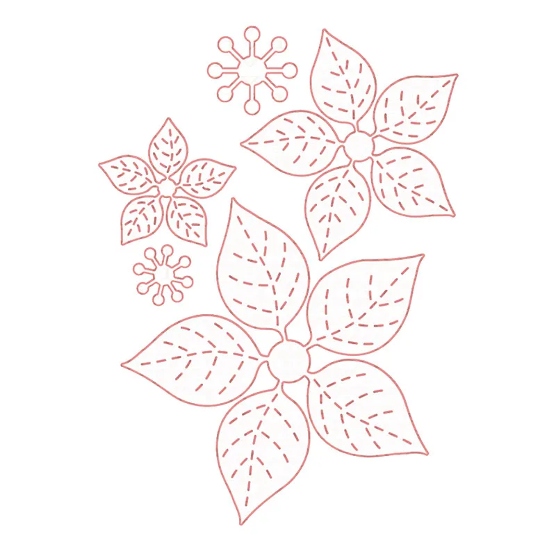 

YaMinSanNiO Poinsettia Flower Dies Cutting Metal New for Card Making Scrapbooking DIY 5Pcs/lot Album Paper Craft Cut Template