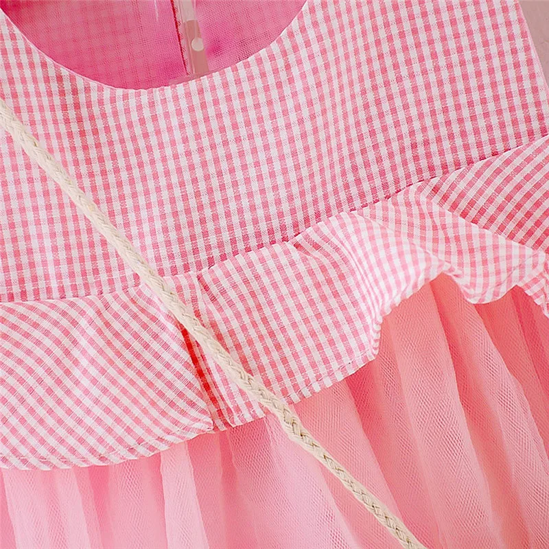 Модная клетчатая юбка-пачка для маленьких девочек, фатиновое платье для первого дня рождения для маленьких девочек детское платье принцессы без рукавов, Прямая поставка 2