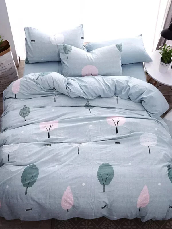 

Tree Print Nodic Bedding Set Double Single Bed Sheet Pillowcase and Duvet Cover