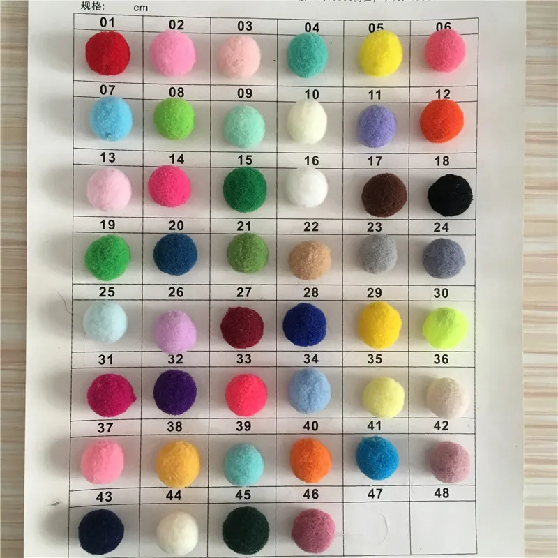 100Pcs 20mm,mix Color Pompom Fluffy Plush Cloth Craft DIY Soft Pon Pom Pon Poms