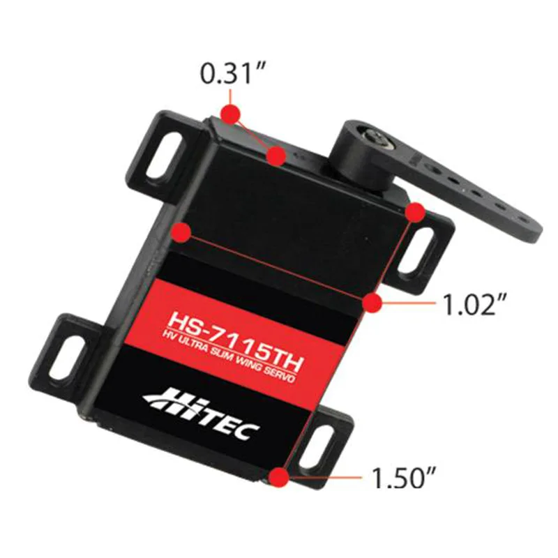 

HiTec HS-7115TH High Voltage, Titanium Gear, Slim Wing Ultra Premium Servo 3.9KG/20g for RC airplane