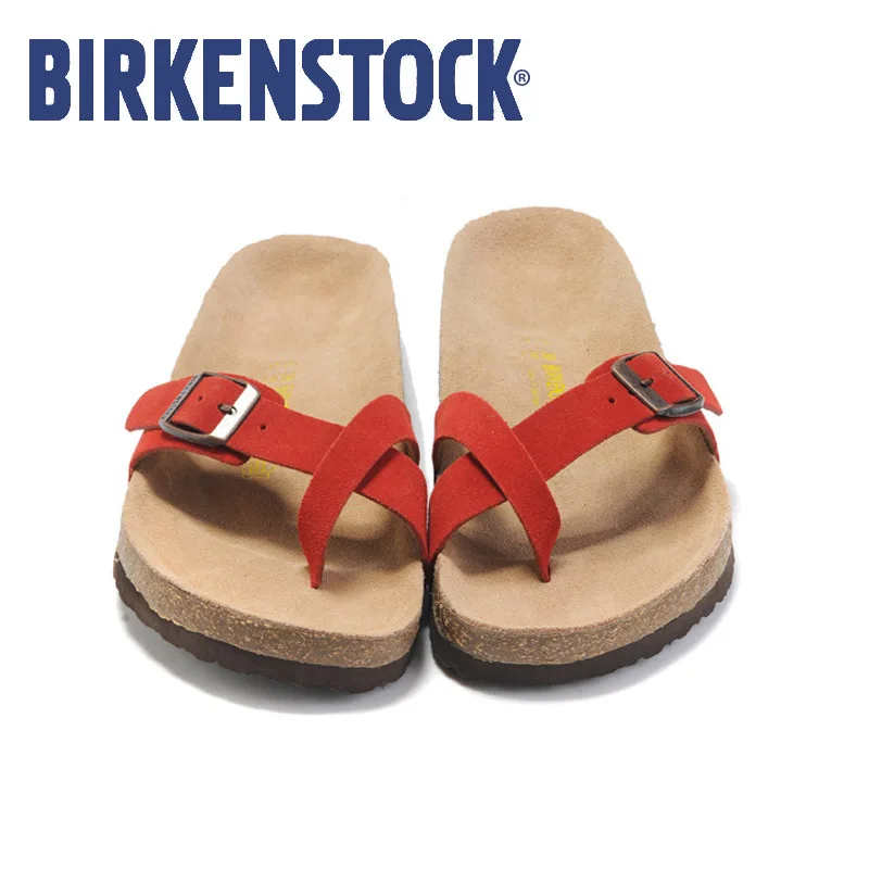 

Birkenstock Sandals women summer Beach Outdoor Sandals Birkenstock Slippers leather flat Flip Flop Sandalias playa mujer EU36-40