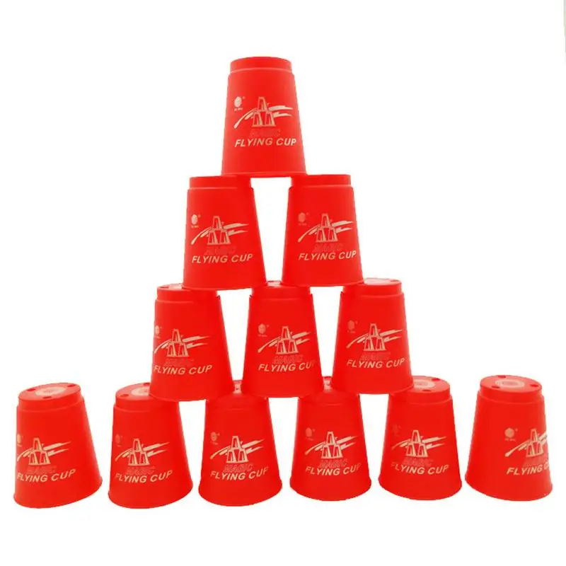 Дети летающие чашки скорость стеки чашки в штучной упаковке чистый выпуск СКОРОСТЬ СТЕК Спорт штабелирование чашки набор для соревнований подарок для детей - Цвет: Красный