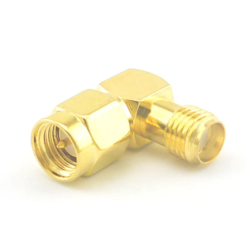 ALLISHOP SMA to SMA Connector 90 Degree Right Angle SMA Male to Female Adapter Screw the Needle to SMA Male to Female