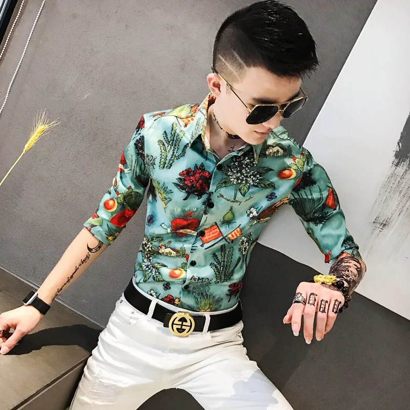 

Sunwang 2019 New Summer Mens Short Sleeve Beach Hawaiian Shirts Cotton Casual Floral Shirts Regular Mens clothing Fashion
