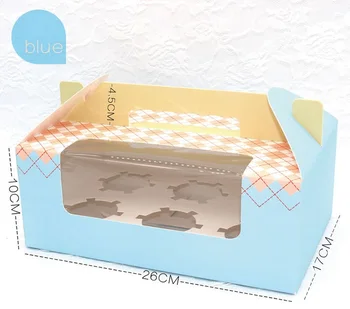 

50pcs Portable Cupcake Box with Window 6 Holes Muffin Boxes Baking Product Packaging wen6371