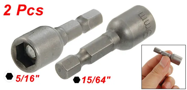 UXCELL 2 шт. 15/6" хвостовик Магнитный 5/16" шестигранный гаечный ключ, гайка, биты, используемые в производстве сборочных систем