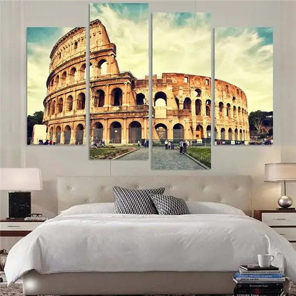 4 Panels Roman Colosseum Painting Canvas Wall Art Picture Home Decoration For Living Room Canvas Print Modern Painting dropship 4 Panels Roman Colosseum Painting Canvas Wall Art Picture Home Decoration For Living Room Canvas Print Modern Painting dropship