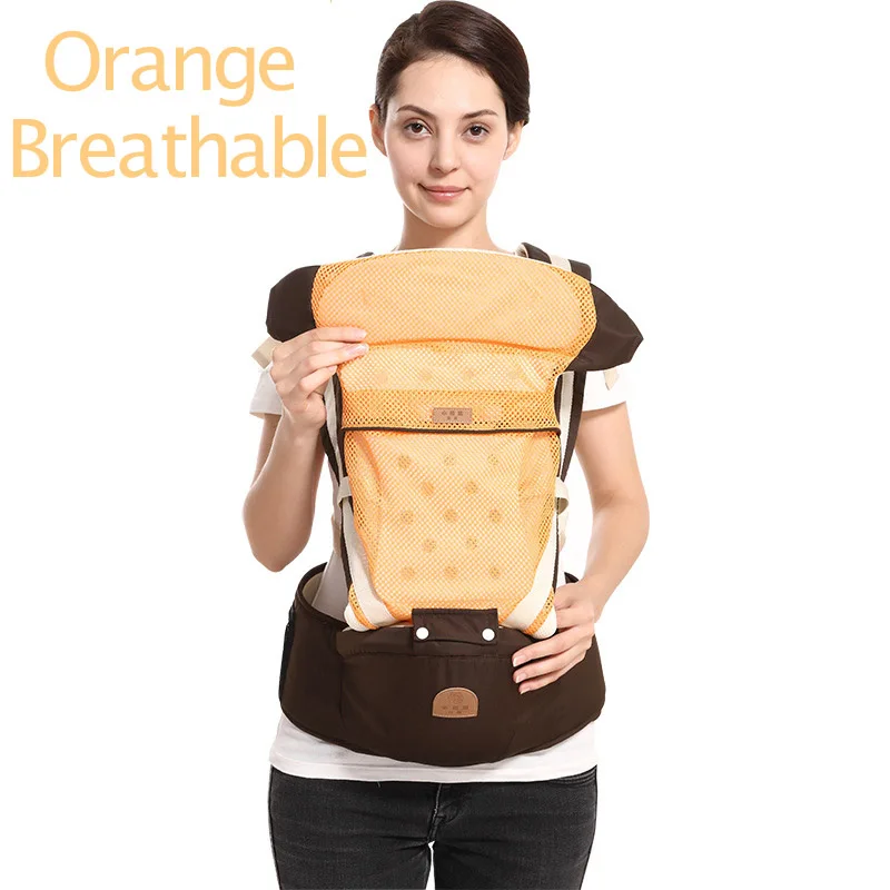 Горячие лучшее качество Популярные органический хлопковая детская переноска Детский рюкзак малыш перевозки слинг для новорожденных активности и передач по уходу за детьми - Цвет: orange breathable