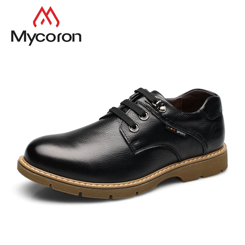 Pé 2018 Preto Dedo Produto Derby Calzado Homens Novos Sapatos Casamento Negócios Dos Couro marrom Lace Do Hombre Luxo De Botas Mycoron Up Redondo P1O15qw
