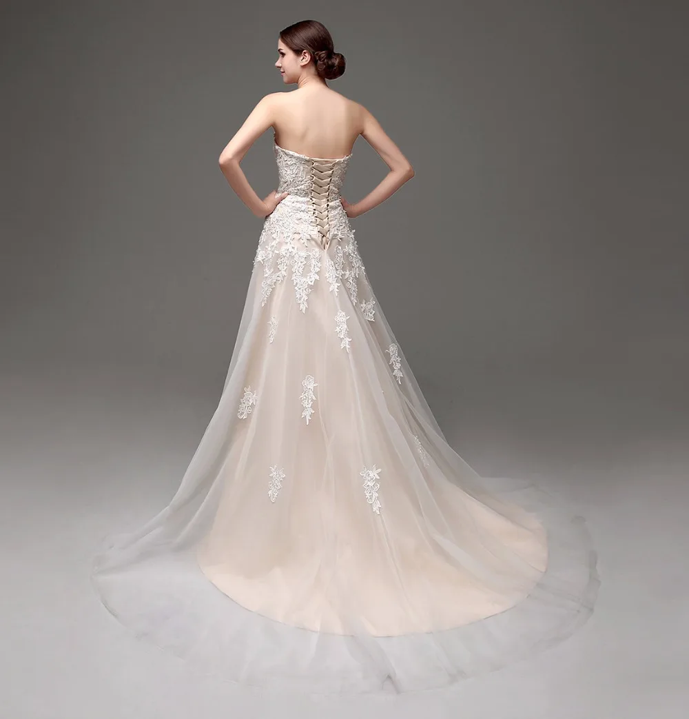 В наличии vestidos de novia 2018 бежевый свадебный наряд Vestido Noiva свадебное платье невесты