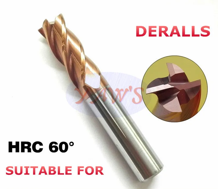 4F 14*14*40*100 HRC60 Micro Grain Carbide,4 flute, End Mills coating