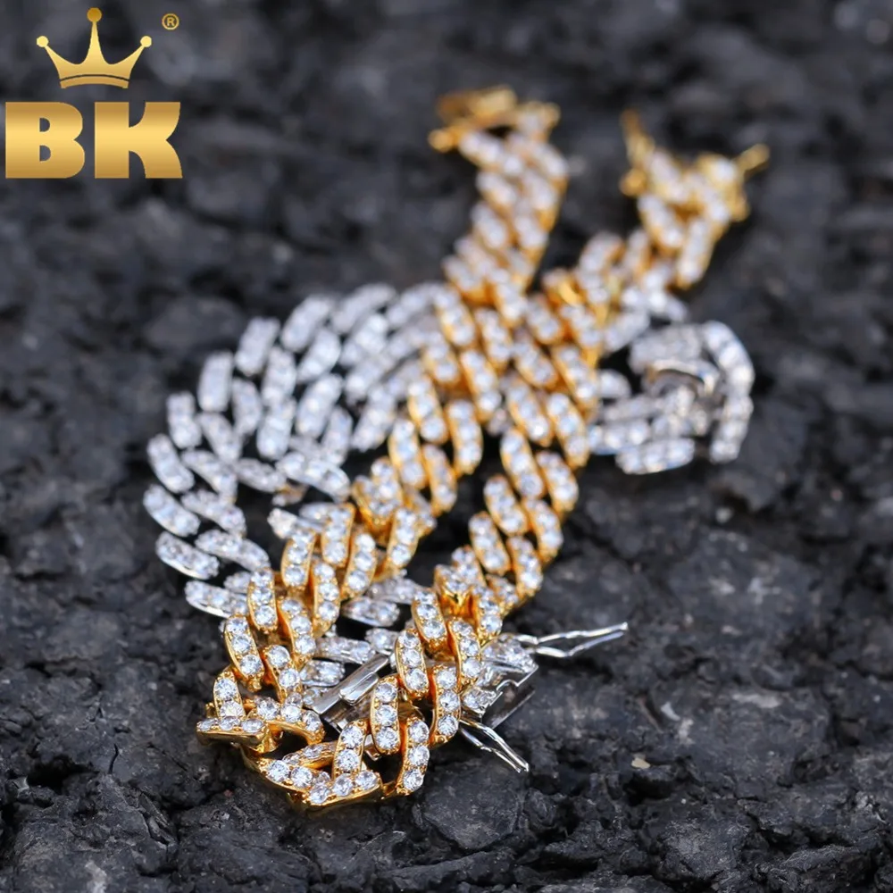 THE BLING KING 9mm Micro Pave Iced CZ Cuban Link Necklaces Chains Gold Color Luxury Bling Bling Jewelry Fashion Hiphop For Men