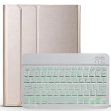 Из искусственной кожи чехол с 7 цветов светодиодной подсветкой портативная клавиатура Bluetooth для Samsung Galaxy Tab A 8,0 SM-P200 SM-P205 планшеты+ ручка