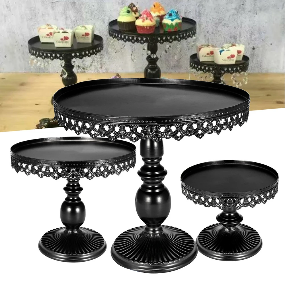 

Cake Stand Round Wrought Iron Tray Base Dessert Display Exquisite Birthday Cupcake Plates Party Holder Fruits Wedding Decor #20