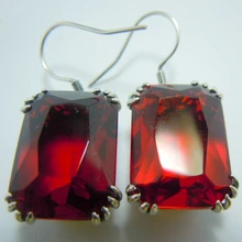 Новинка Ретро Красные декоративные драгоценные камни узор романтическая атмосфера волна восстановление древних способов ретро серьги серебро